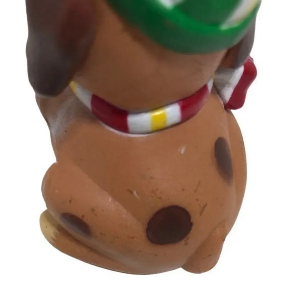 WA Puppy Dog Christmas Cuties ornament 1985‎ Vintage Hong Kong Candy Cane brown